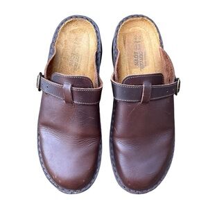 Naot Brown Leather Sandals Womens 40 Aster L9 Casual Comfort Slip On Mule Clogs